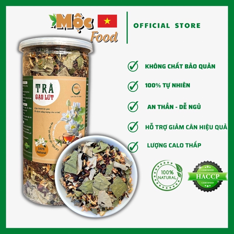 Trà gạo lứt giảm cân Hũ 600g dành cho người ăn kiêng giảm cân , giúp ngủ sâu giấc