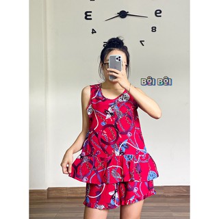 Đồ bộ sát nách + quần đùi tole / lanh mặc nhà
