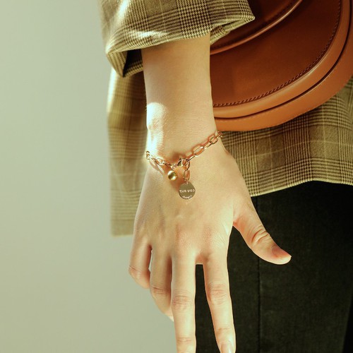 Lắc Tay Dây Xích Titan Ko Đen TT 3037