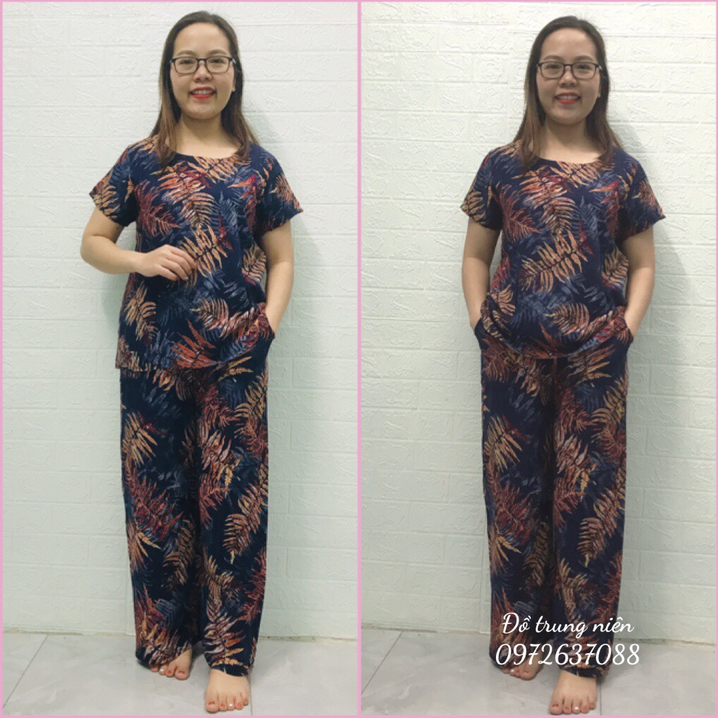 Bộ Đồ Trung Niên Chất Lanh Quần Dài Áo Cộc- Bộ Dành Cho Người Lớn Tuổi