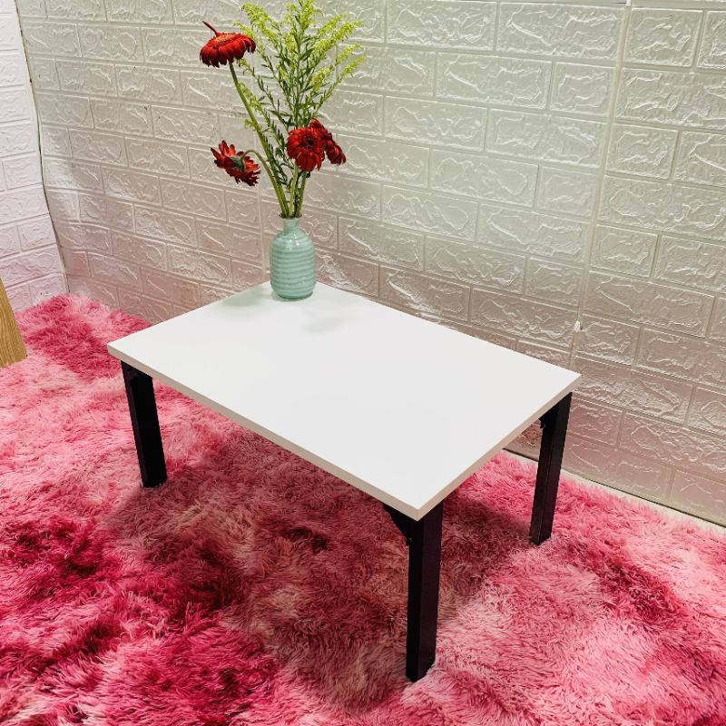 Bàn trà CHỮ NHẬT (R40xD60xC30cm) mặt gỗ MDF TRẮNG nhập khẩu cao cấp siêu đẹp
