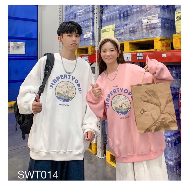 Áo sweater nam nữ VN CLO in chữ hbpertyoupu - SWT014