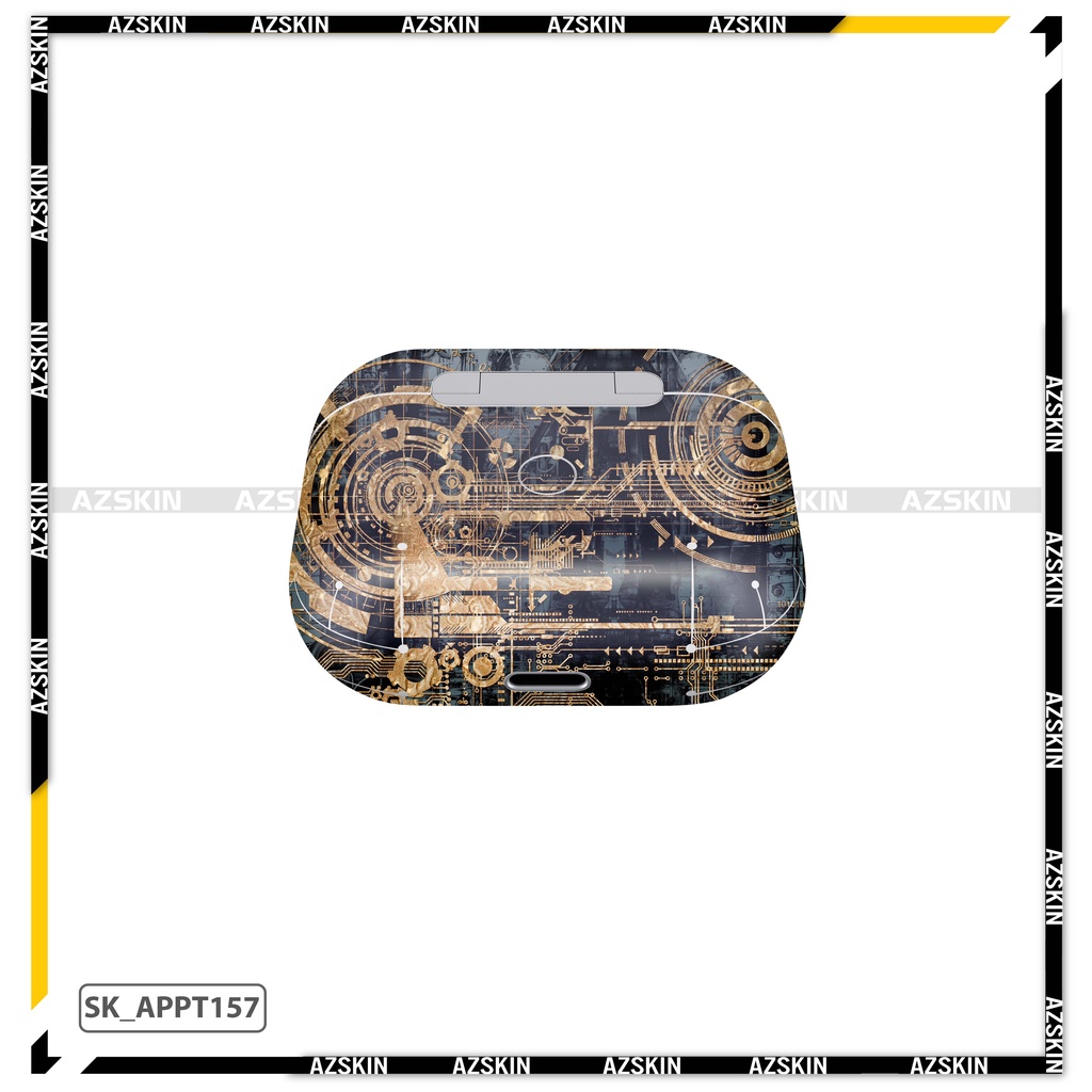 Miếng Dán Skin Airpod 1/2/3/Pro Hình Vi Mạch Gold |SK_APPT157| Chất Liệu Nhập Khẩu -  Chống Nước, Bền Màu, Cắt Sẵn Khuôn