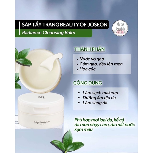 Sáp gạo tẩy trang BEAUTY OF JOSEON Radiance cleansing Balm