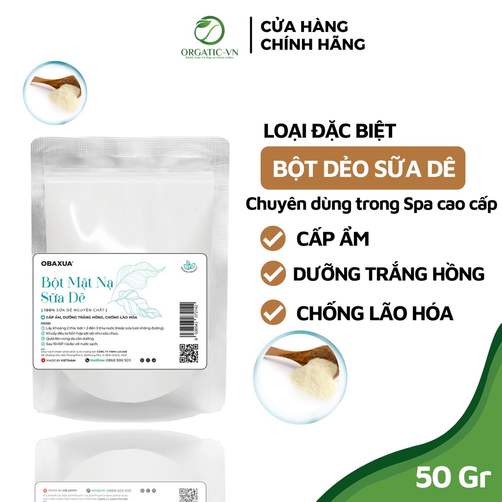 Mặt nạ dẻo dạng bột OBAXUA - Dùng trong Spa Cao Cấp - Dưỡng Trắng Da, Cấp ẩm, Chống Lão Hóa, Ngừa Mụn