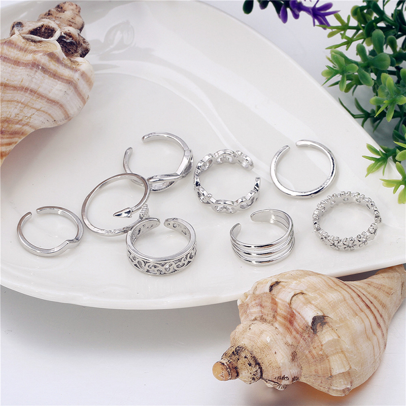 Set 8 Nhẫn Thiết Kế Tinh Tế Cho Nữ