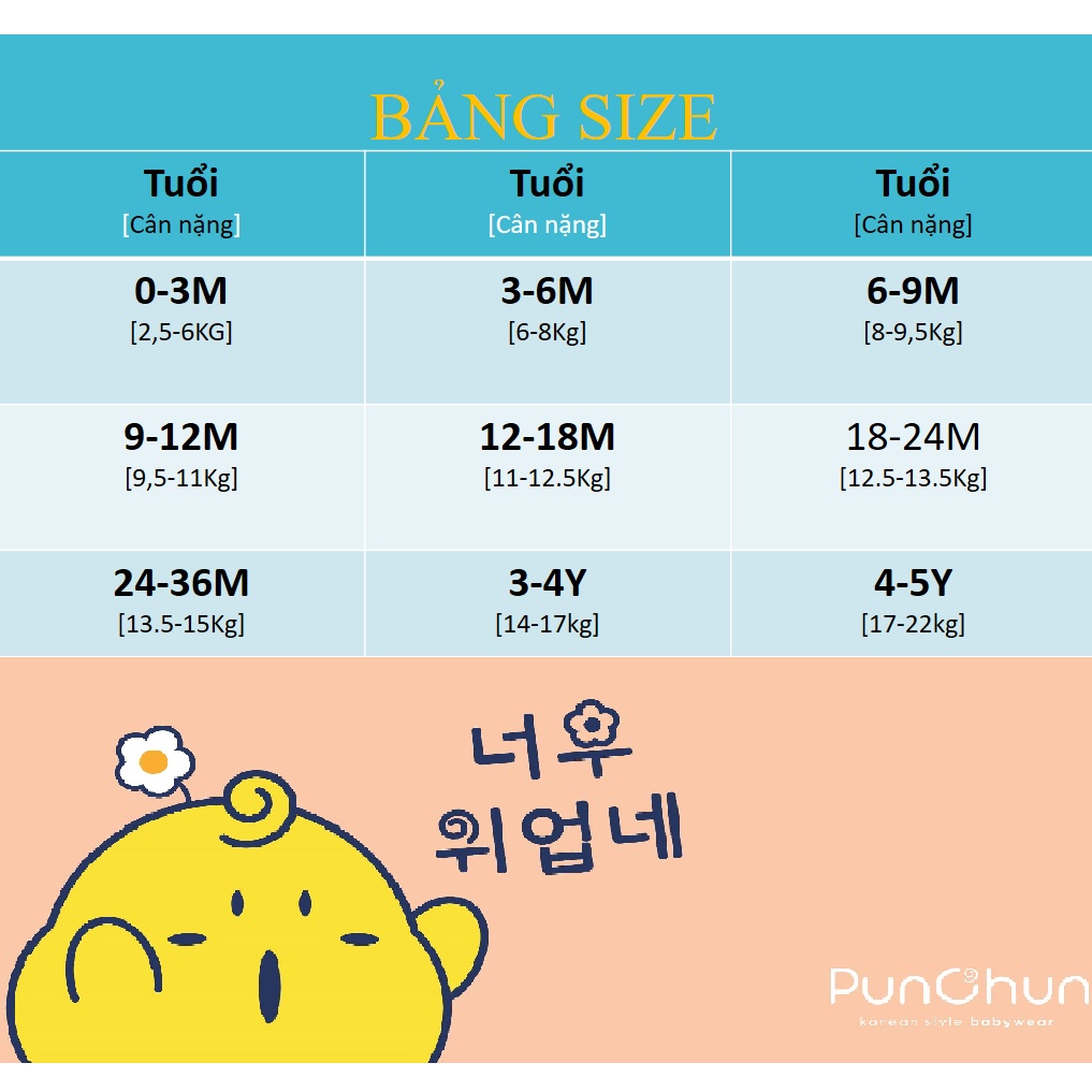 Punchun  AW2021D06 body dài tay không tất cho bé