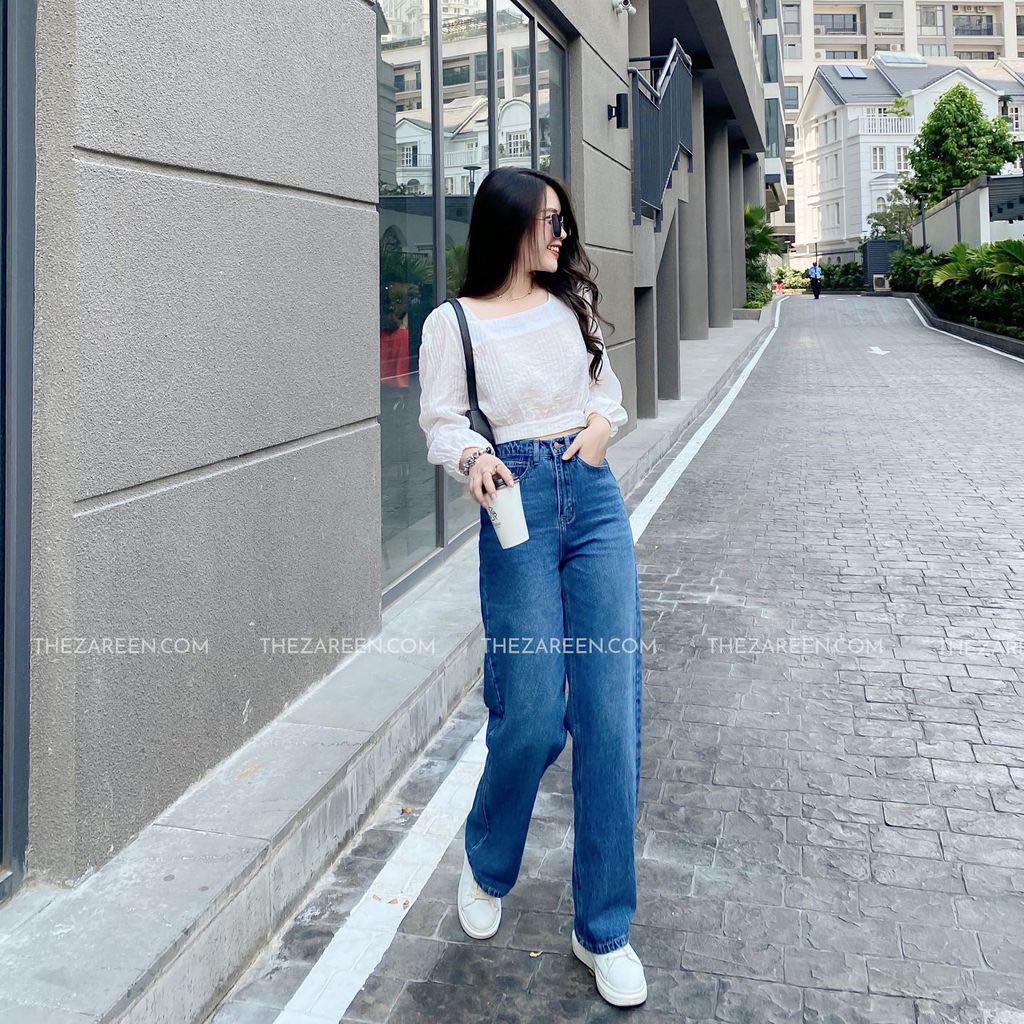 QUẦN JEANS SUÔNG BASIC ZAREEN JEA112 XANH ĐẬM | BigBuy360 - bigbuy360.vn