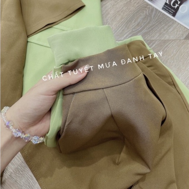 Set 2 Món Áo Vest Blaze Nắp Túi Dáng Thụng Quần Sooc Đùi