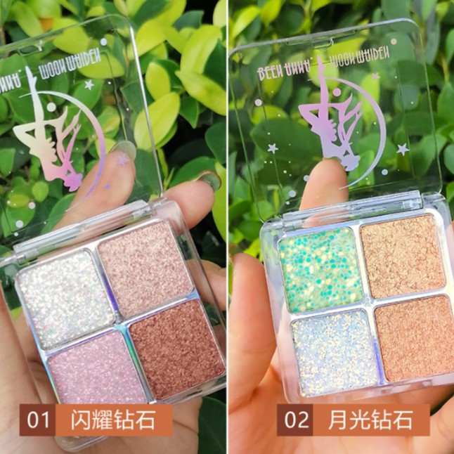 [Hàng mới về] Bảng phấn mắt bốn màu ánh ngọc trai phong cách người đẹp ánh trăng | BigBuy360 - bigbuy360.vn
