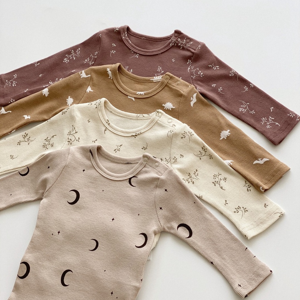 Bộ Áo Liền Quần Tam Giác Vải Cotton Thời Trang Mùa Thu Cho Bé