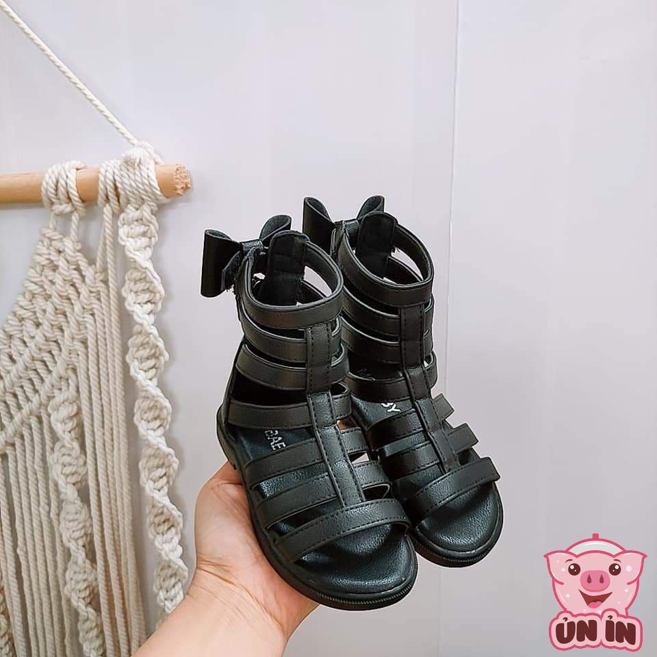 Giày Sandal chiến binh cho bé - Sandal bé gái cao cổ phong cách Hàn Quốc chất da PU siêu mềm êm chân MG Baby V656