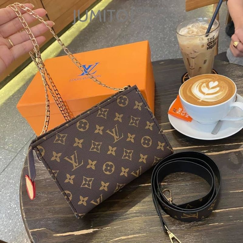 Túi xách nữ 2 in 1 Eo Vì đeo chéo đeo vai dây xích dây da thời trang JUMITO AA2058