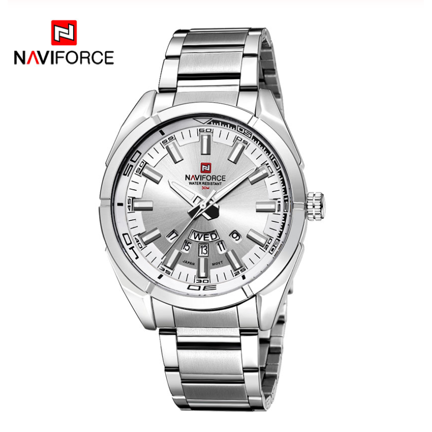 NAVIFORCE NF9038 Men Casual Fashion Stainless Steel Band Analog Quartz Watch