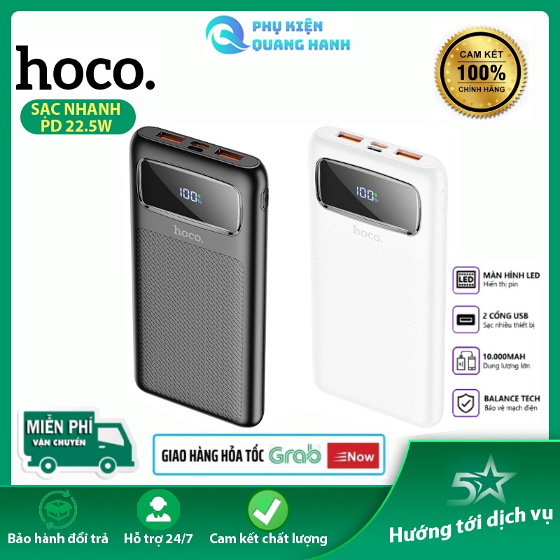 Pin sạc dự phòng - Sạc nhanh PD22.5W - Hoco J81 đèn báo LED, tích điện dung lượng 10000mAh - Chính hãng