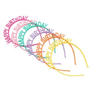 8 Màu Sắc Chúc Mừng Sinh Nhật Băng Đô Trẻ Em Nữ Nhựa Mũ Kẹo Nhiều Màu Sắc Băng Đô Trẻ Em Băng Đô Quấn Tóc Phụ Kiện Tóc