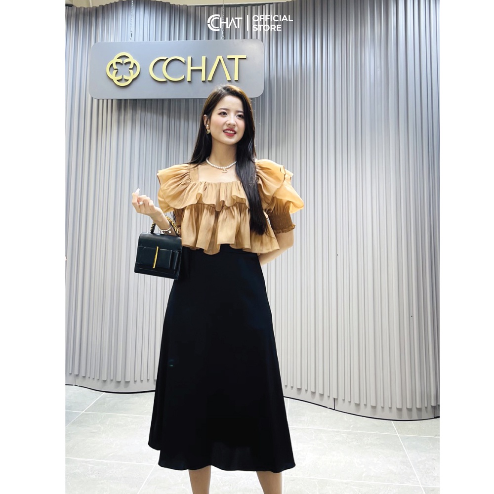 Áo bèo croptop cổ U CChat Clothes