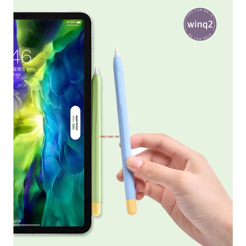 Vỏ bao ốp silicon màu trơn bảo vệ bút cảm ứng Apple pencil 1 và 2 nhiều màu đa dạng