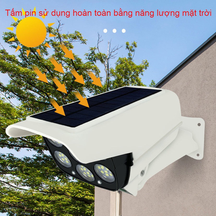Đèn cảm biến chuyển động năng lượng mặt trời tự động Bật Tắt- Kiểu dáng ngụy trang camera chống trộm
