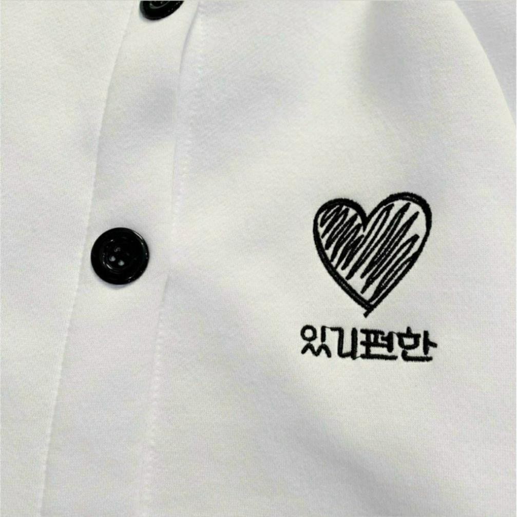 [Rẻ Vô Địch] Áo Cardigan Nỉ không xù Thêu TRÁI TIM COZY Unisex dành cho cả nam và nữ hoặc áo cặp đôi | BigBuy360 - bigbuy360.vn