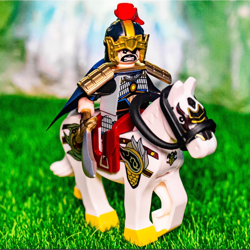 Lego ngựa chiến bản có hoa văn yên và cương dành cho các tướng trung cổ, tướng tam quốc
