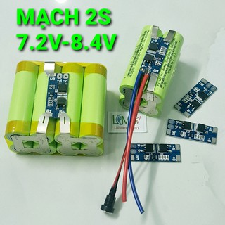 Mạch 2s 7.2V - 8.4V 20A. Mạch bảo vệ sạc xả cho khối pin 2S. Dòng xả ổn định, tự ngắt khi cạn 7.2V và đầy 8.4V - LIMO