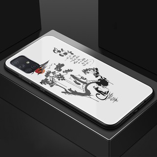 Ốp lưng dành cho Samsung Galaxy A50 /A50s/ A51 hình thư pháp mặt kính sáng bóng