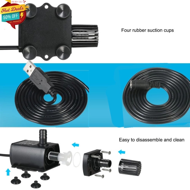 ⭐Ready Stock⭐Máy Bơm Nước Mini DC12V USB 5V 4 Chế Độ Không Chổi Than