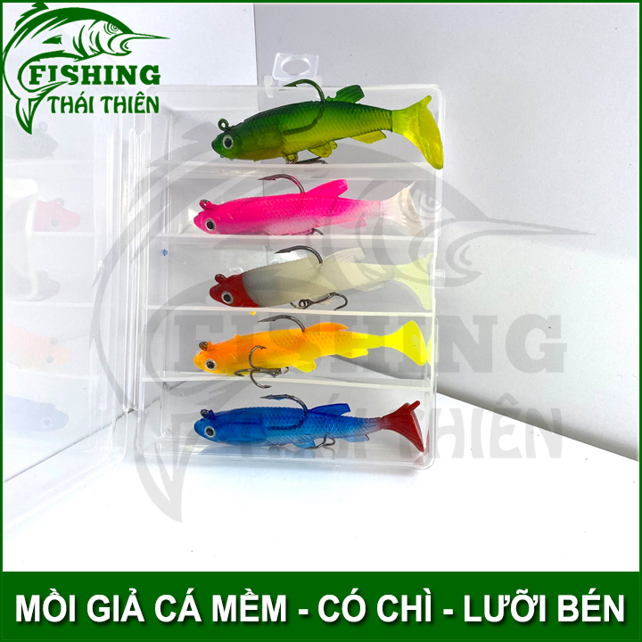 Mồi giả câu biển câu sông cá mềm T-Tail có chì lưỡi bén câu cá lóc, trôi, chẽm, mú vược