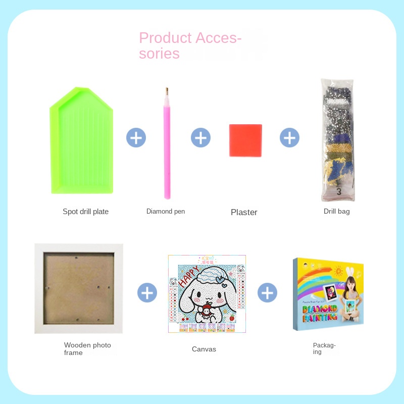 Tranh Đính Đá Tự Làm cho bé Hình Sanrio Dễ Thương sticker đính đá cho bé tranh đính đá cha mẹ