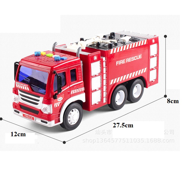 Xe cứu hỏa tỉ lệ 1:16 mô hình xe đồ chơi trẻ em bằng nhựa có âm thanh và đèn