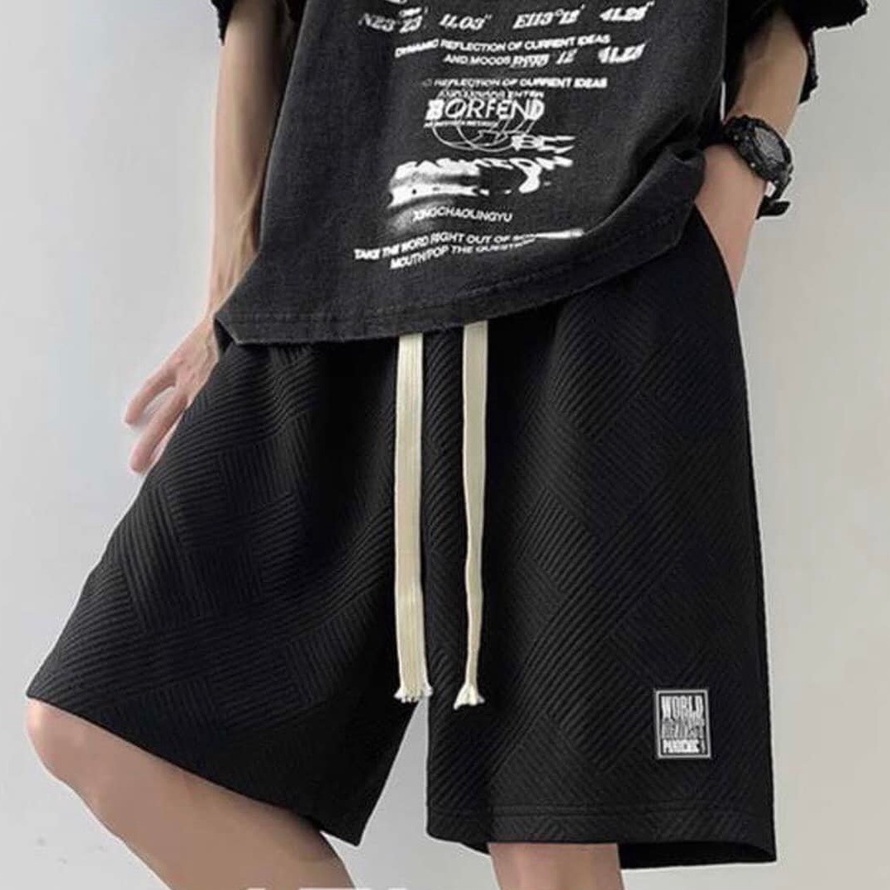 Quần short thun gân họa tiết Pandemic