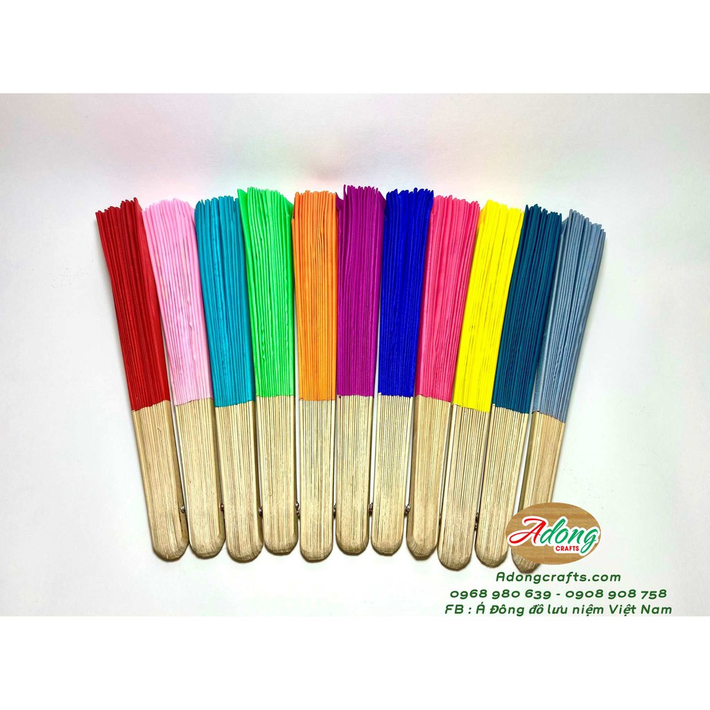 Quạt vải vẽ tranh phong cảnh thư pháp - quà tặng lưu niệm Việt Nam