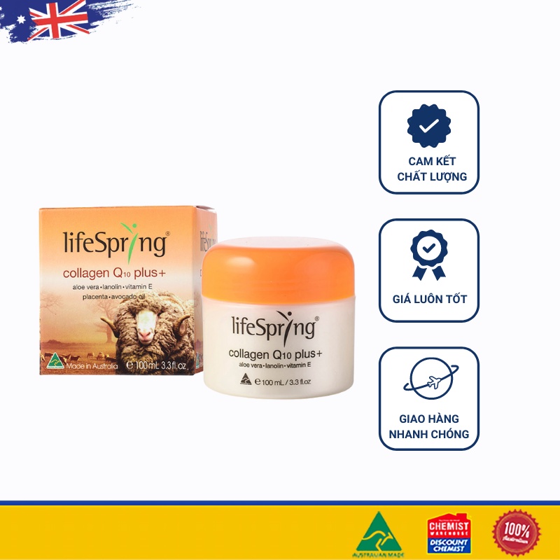 Kem dưỡng da Chống lão hóa LifeSpring Collagen Q10 Plus+ 100ml