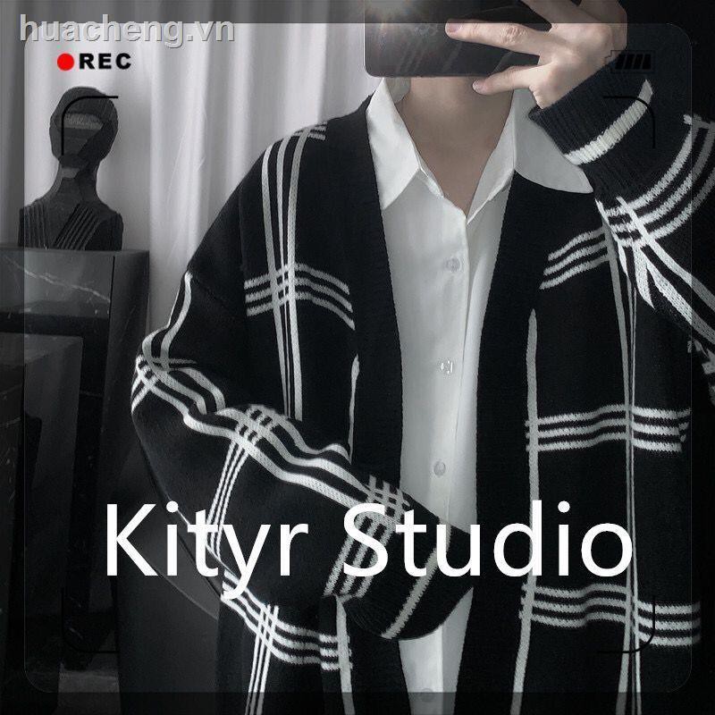 Áo Khoác Cardigan Dệt Kim Tay Dài Dáng Rộng Kiểu Hàn Quốc Thời Trang Thu Đông Cho Nam