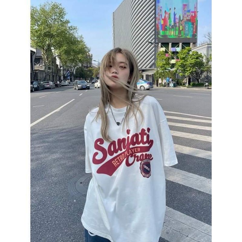 Áo Thun Cotton Form Rộng Tay Lỡ Unisex Saniati