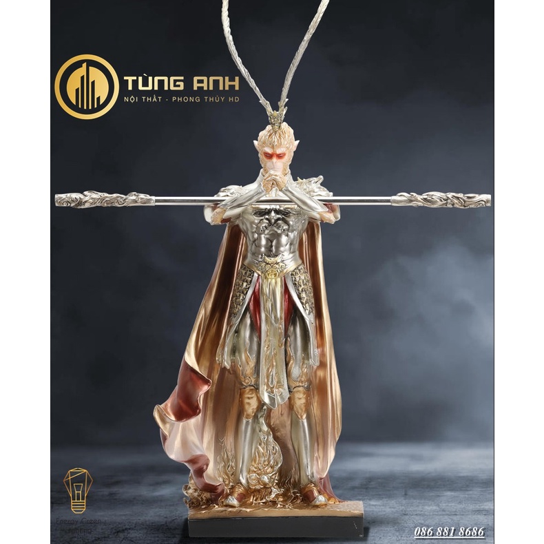 Tượng Tôn Ngộ Không - Tề Thiên Đại Thánh PT-30 - Decor Trang Trí Căn Phòng -Cao 38cm-Đem Lại Sự May Mắn ,Tài Lộc,Bình An