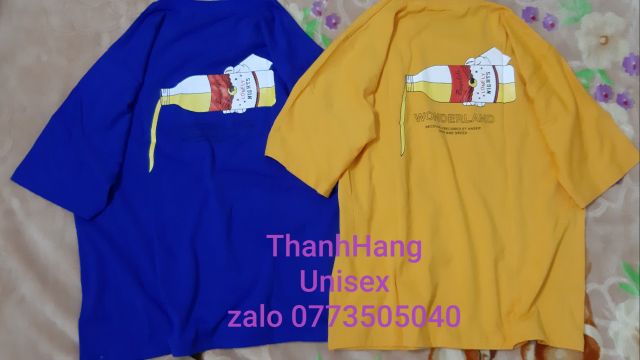 Áo thun tay lỡ《kèm hình thật》 chai Wonderland.