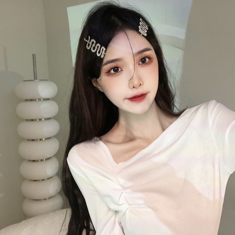 ZHELIHANGFEI Áo Thun Tay Dài Lưng Cao Dáng Ôm Hợp Thời Trang