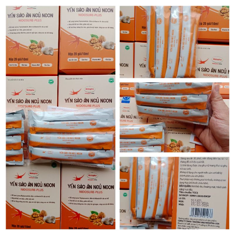 Siro Yến sào ăn ngủ ngon Nidosure Plus⚡Bồi bổ sức khoẻ ⚡cho người lớn và trẻ em