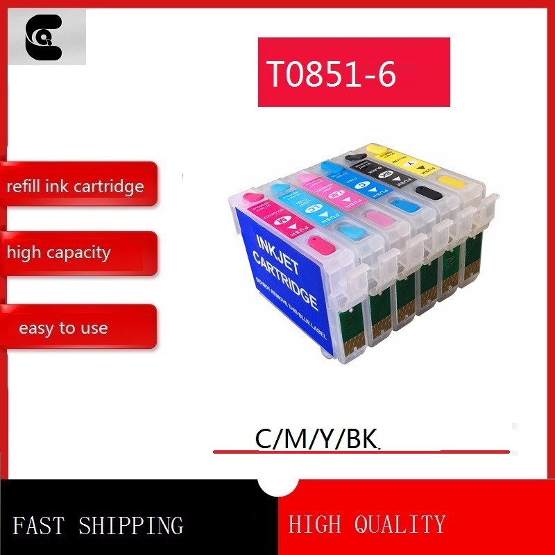 Hộp Mực 85n T0851- T0856 T0851N Cho Epson 1390 T60 R330 Với Chip