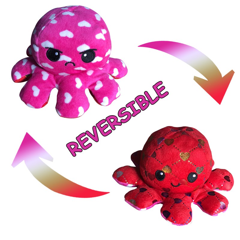 Bạch Tuộc Cảm Xúc Giant Reversible Octopus 20cm two color Bạch tuộc nhồi bông cảm xúc yumcute