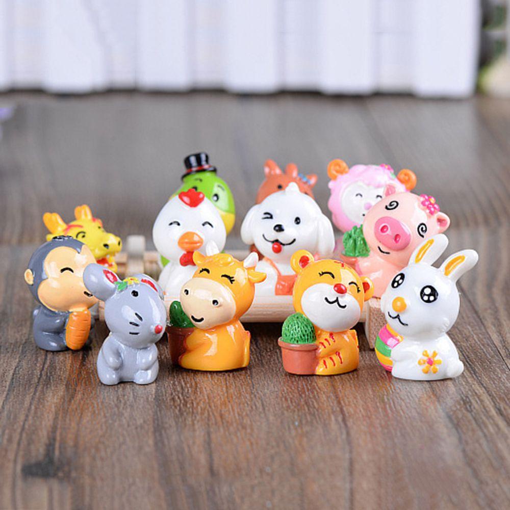 ⚝Hecceh⚝ Set 12 Mô Hình Động Vật Mini Trang Trí Vườn