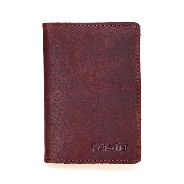 Ví nam da bò sáp name card cao cấp kiểu ví đứng nhỏ gọn DB1-VI0KW4 + Tặng kèm móc khóa da bò, hộp và túi sang trọng