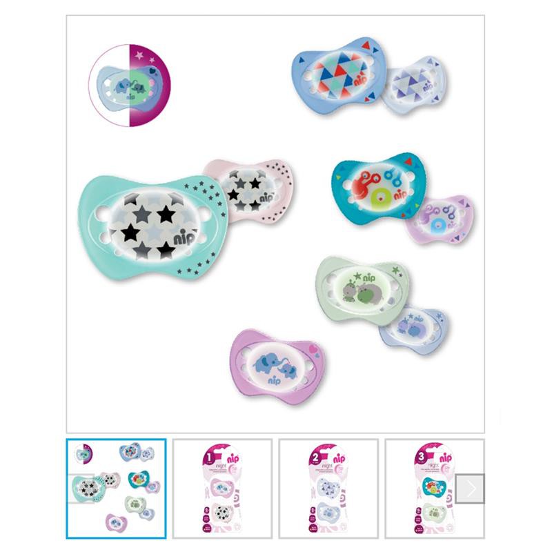 Ti ngậm phát sáng cho bé Nip từ 0- 18 tháng, ti ngậm chỉnh nhá - Bo Bond Shop
