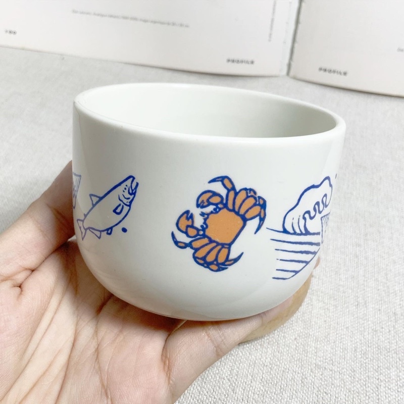 Chén sứ cua ốc cá