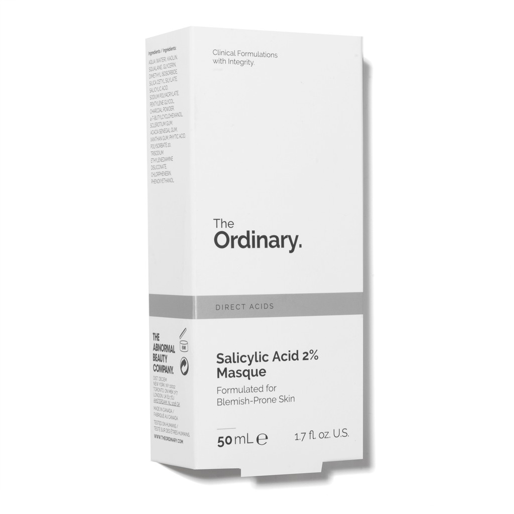 The Ordinary Salicylic Acid 2% Masque Mặt nạ tẩy da chết từ than & đất sét giảm mụn & đều màu da 50ml