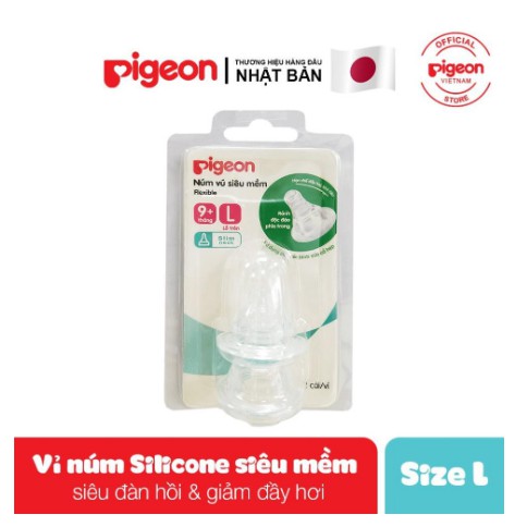 Núm Vú Pigeon Siêu Mềm Cổ Hẹp Vỉ 2 Cái Thay Thế Cho Bình Sữa Cổ Hẹp Pigeon Và Bình Cổ Hẹp Khác