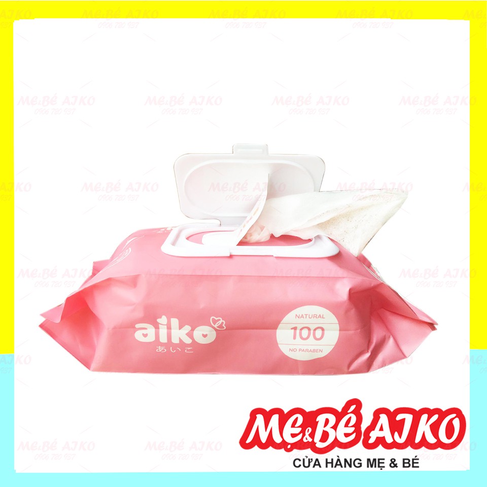 COMBO 6 GÓI KHĂN GIẤY ƯỚT AIKO KHÔNG MÙI 100 TỜ/TÚI