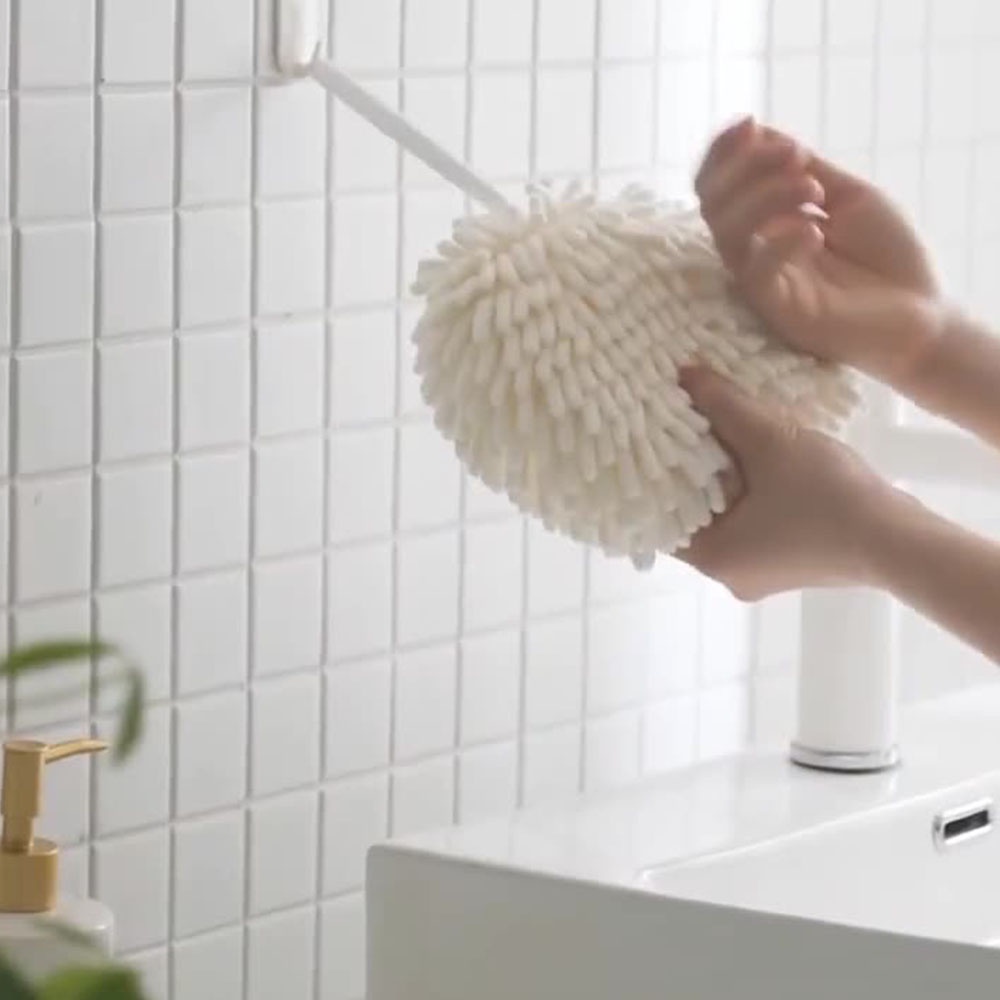 Khăn Lau Tay Bằng Vải Nhung Mềm Mại Dày Dặn Siêu Thấm Hút Có Móc Treo Tiện Dụng Cho Nhà Bếp